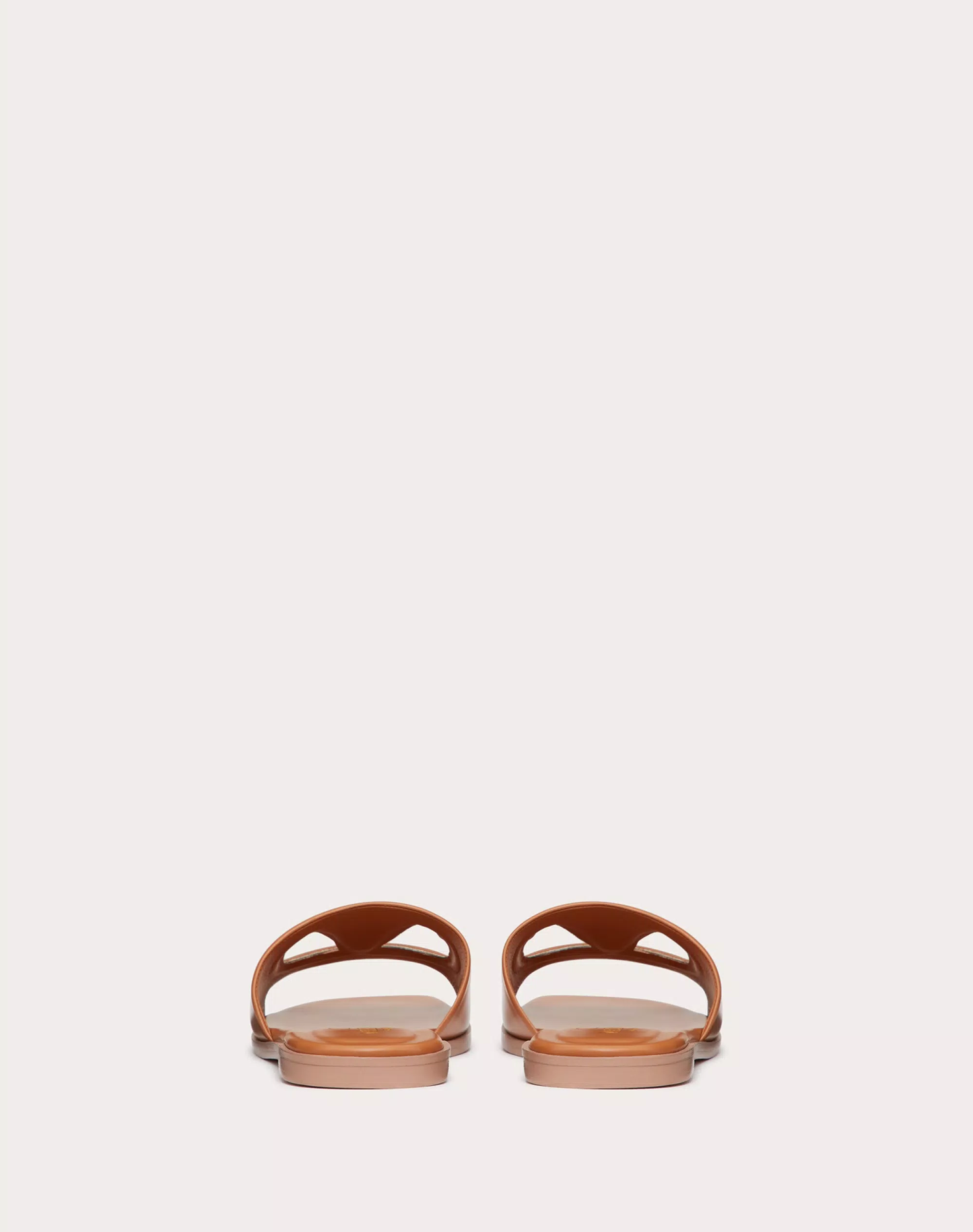 VLOGO CUT-OUT CALFSKIN SLIDE SANDAL